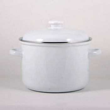 Кастрюля эмалированная 6,0л d220мм крышка с пл.р., обод нерж., без деколи С-1618АП2 *1/4