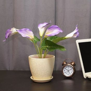 Кашпо керам. "Бутон" "Винил" 3,8л d верха 180мм h200мм с поддоном Бежевый ВН 01/3 *1/6