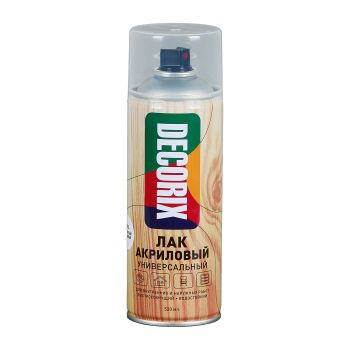 Лак-аэрозоль акриловый бесцветный глянцевый  520/200 мл DECORIX (A32) *1/12