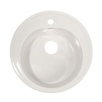 Мойка из искусственного камня круглая белая глянцевая AG7C8 (500х180) AGATA *1