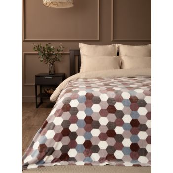 Плед 150*200см фланель мозайка-соты TF FN F142 a1520 Absolute *1 акция