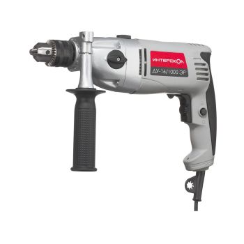 Дрель 1000Вт 2скор.0-1200/0-2500об/м патрон13мм реверс ударная0-42000уд/м ДУ-16/1000ЭР ИНТЕРСКОЛ*1/5