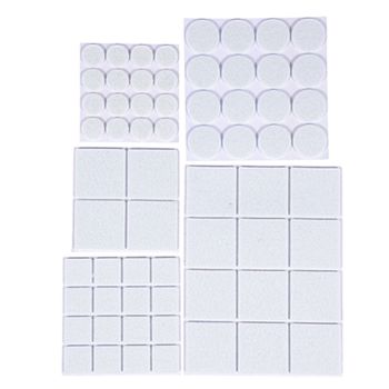 Протекторы защитные из фетра d20мм, d30мм, d24*24мм, d46*46мм "VORTEX" белые 26000 *1/30