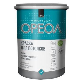 Краска акриловая для потолков 1,3 кг Ореол белоснежная*1/6/336