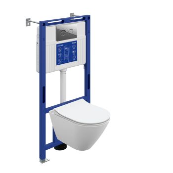 Инсталляция CITY SMART CO(унитаз, кр.slimDP+инст AQUA PRIME, кн.ACCENTO пл. хром глянц )Cersanit*1/6