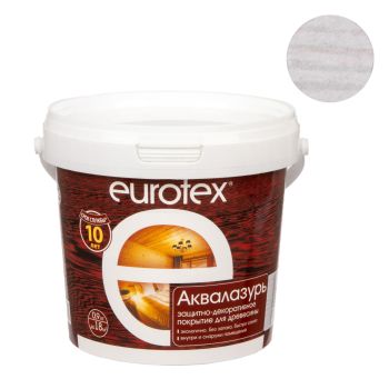 Защитно-декоративное покрытие для древесины акриловое белый 0,9 кг Eurotex *1/6/384