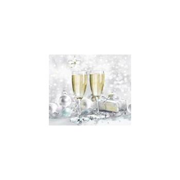 Салфетки бумажные 3сл 33*33см 20шт НОВЫЙ ГОД Брызги шампанского *12