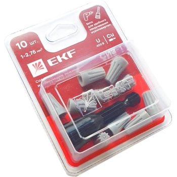 Зажим изолирующий СИЗ-1 1-2,75мм2 серый блистер 10шт EKF plc-cc-3-b   *1