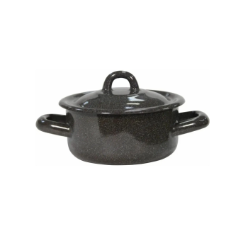 Кастрюля эмалированная 0,6л d120мм крышка с металл.ручк., Коричн. без деколи С-1605/Рк *1/6