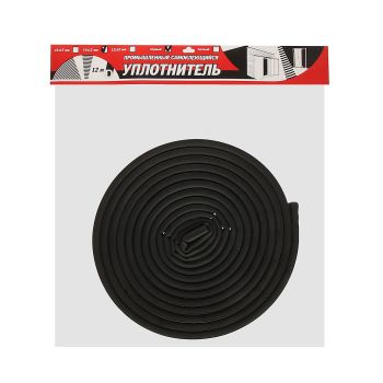Уплотнитель промышленный/гаражный TYTAN (BROZEX) D12 (2*6п.м) 14*12мм (черный) *1/20