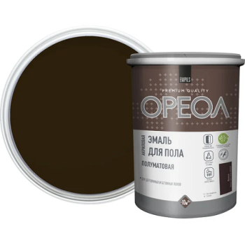 Эмаль акриловая для пола венге полуматовая 0,9 кг Ореол *1/6/588