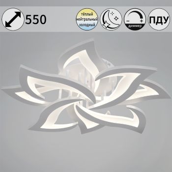 Светильник потолочный светодиодный 20150-0.3-4+4 WH 3000-6500К 112W ПДУ ПДУ+диммер S=20м2  *1