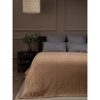 Плед 150*200см фланель жаккард кубики какао FF FNJq BE-GY1 16-1320 Absolute *1