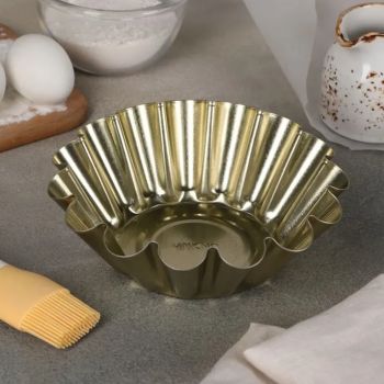 Форма для выпечки жест. d верха17,6см, выс.5,8см волн.борт "для Кулича" ФК-3 "Никис" *1/70