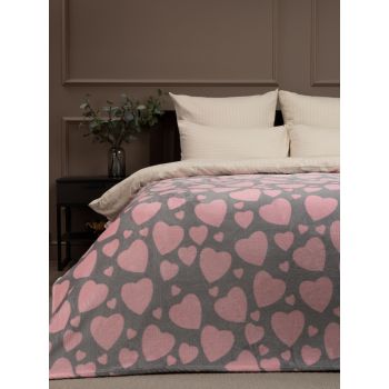 Плед 150*200см фланель Сердечки розовый TF FN F113PI b1520 Absolute *1