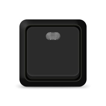 Выключатель "Олимп" ОП 1кл. черный с подстветкой 10А IP20 UNIVersal 2212 *10/100