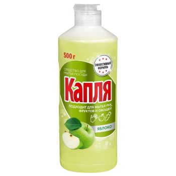 Чист.ср-во д/посуды КАПЛЯ VOX 450мл Сода-эффект Яблоко  (арт.9081,9130) *15
