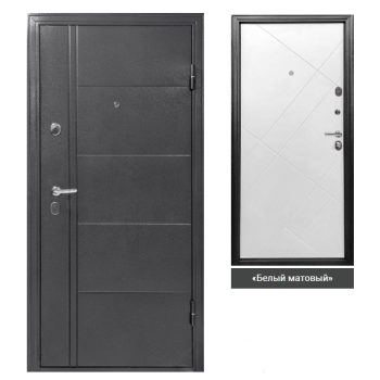 Дверь металлическая 6,5 см Белый матовый 960х2050 ПРАВАЯ Форпост *1