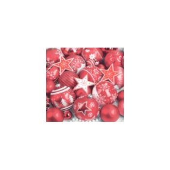 Салфетки бумажные 3сл 24*24см 25л Ногодняя композиция Красная Bouquet de Luxe*15