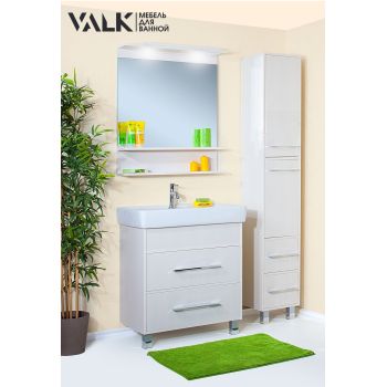 Зеркало-шкаф /Акварель/ "Фест 60" Белый ясень (без подсветки) *1