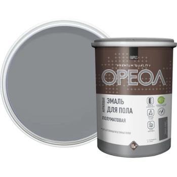 Эмаль акриловая для пола темно-серая полуматовая 0,9 кг Ореол *1/6/588