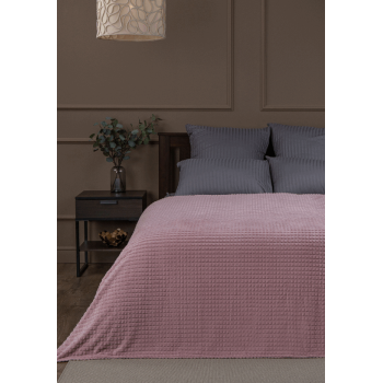 Плед 200*220см фланель жаккард кубики розовый 17-1605 FF FNJq PI5 2022 Absolute *1