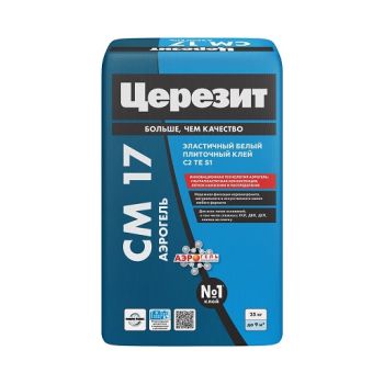 Клей для плитки СМ 17 Аэрогель белый 25кг Церезит класс C2 TE S1 *1/48