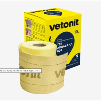 Лента гидроизоляционная 0,12м х 10м желтая тек 828 АкваБанд Vetonit  *1
