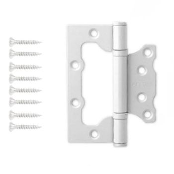 Петля без врезки 100*75*2,5мм БЕЛАЯ (комплект 2шт.) АПЕКС *1/5/50