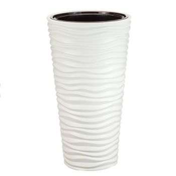 Кашпо пластм. "Дюна" высокое 42л d верха 340мм h630мм со вставкой 9л Белое М3402 ("М-Пластика") *1