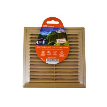 Решетка вентиляционная 150х150мм SQ1807-0075 TDM (с сеткой,  бежевая)  *1/10/50