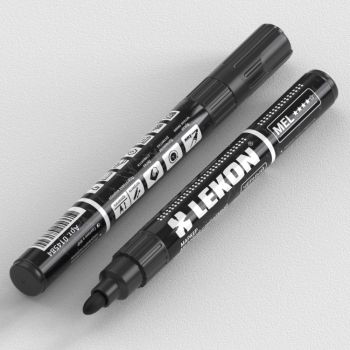 Маркер строительный меловой по стеклу черный арт.014584 LEKON MEL*8/96/768