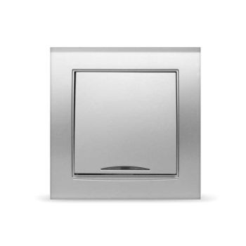 Выключатель "Бриллиант" СП 1кл. серебро с подстветкой 10А IP20 UNIVersal 7949643 *10/100