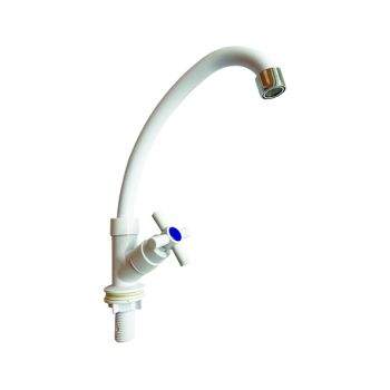 Смеситель для кухни ROEGEN RX523A моно (на одну воду), ABS пластик, высокий излив, белый *1/100