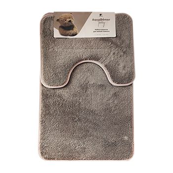 Коврик д/ванной Aquadomer  "Teddy" Комплект:(50см х 80см)+д/туалета Серо-коричневый M09 *1