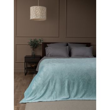 Плед 150*200см фланель Листья морская волна TF FNE ME3 1520 13-5309 Absolute *1