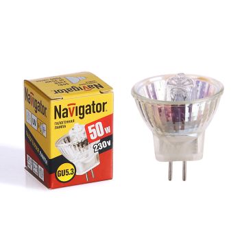 Лампа накаливания галогенная 50W-230V GU5,3 MR11 Navigator 94224 *10/200