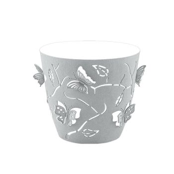 Кашпо пластм. "Butterflies" 0,7л d верха 115мм h105мм Серый шторм PT401110025 ("Plast Team") *1/20