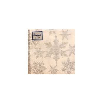 Салфетки бумажные 3сл 24*24см 25л Снегопад Серебро Bouquet de Luxe*15
