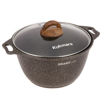 Кастрюля алюмин. антипригарная "Kukmara" "Granit ultra" original 4,0л Стекл.кр. кго42а *1/3