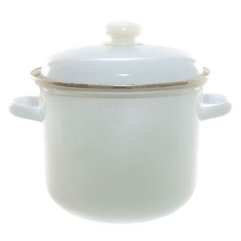 Кастрюля эмалированная 4,5л d200мм крышка с пл.р., обод нерж., без деколи С-1615АП2 *1/4