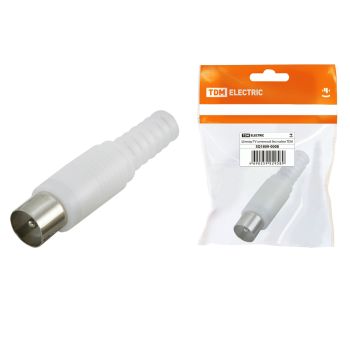 Штекер TV антенный пласт., без пайки, белый TDM SQ1809-0008 инд шк  *10/100