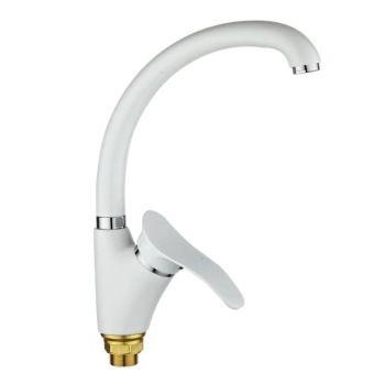 Смеситель для кухни Potato P5901-7 высокий излив (белый) *1/10