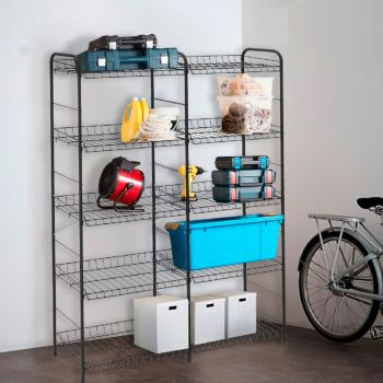 Стеллаж металл. "Ника" выс.1,57м, шир.1,3м, гл. 0,28м, 5 полок Черный арт.СПУ3/Ч (Ижевск) *1