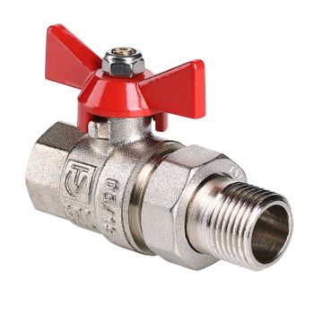 Кран шаровый 1" (Ø25) М/П бабочка с американкой VALTEC (BASE) VT.227.N *1/5