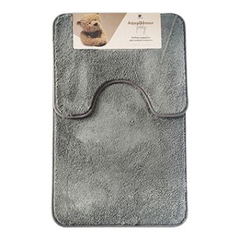 Коврик д/ванной Aquadomer  "Teddy" Комплект:(50см х 80см)+д/туалета Графит M07 *1