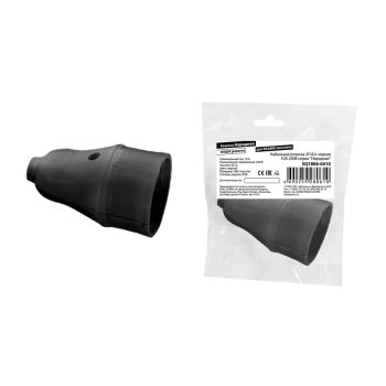 Розетка кабельная 2П б/з 10А 250В черная  TDM SQ1806-0410  *1/50