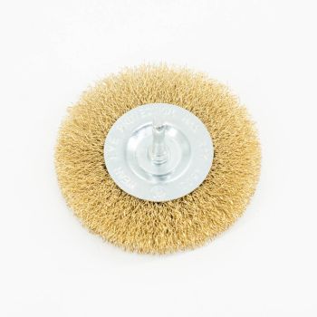 Щетка-крацовка "круглая" латунирован.круч.провол. 0,3мм 100мм для дрели арт.36702100 Bohrer *1/120
