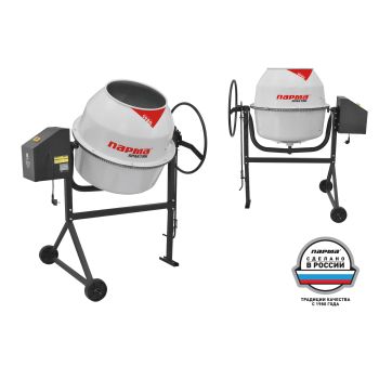 Бетоносмеситель 200л 600Вт венец чугун объём загрузки 85л Б-201-ЭМ Практик ПАРМА *1/3