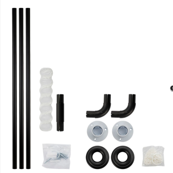 Карниз для ванной комнаты угловой черный 0,9*0,9*0,9 м, с кольцами, Санакс 10006 *1/30